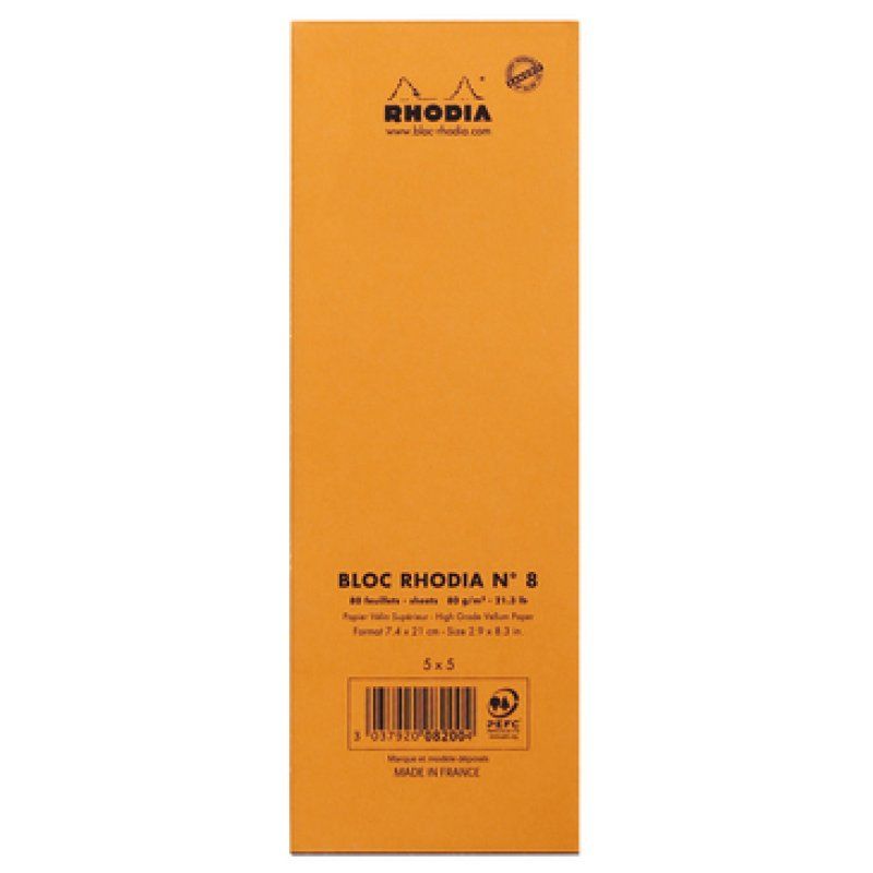 Rhodia 8200C bloc-notes 80 feuilles Orange