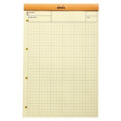 RHODIA Bloc Audit agrafé, 210 x 318 mm, 80 feuilles, orange