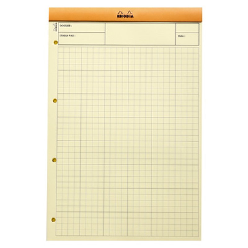 RHODIA Bloc Audit agrafé, 210 x 318 mm, 80 feuilles, orange