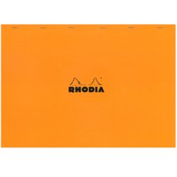 RHODIA Bloc agrafé No. 38, format A3 , quadrillé 5x5, orange
