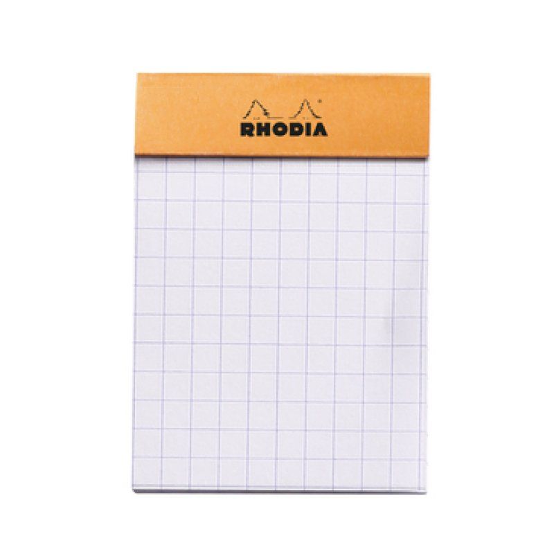RHODIA Bloc agrafé No. 10, format A8, quadrillé 5x5, orange
