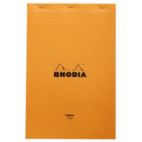 RHODIA Bloc agrafé No. 19 Yellow, A4 , ligné, orange