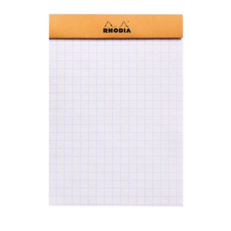 RHODIA Bloc agrafé No.12, 85 x 120 mm, quadrillé 5x5, orange