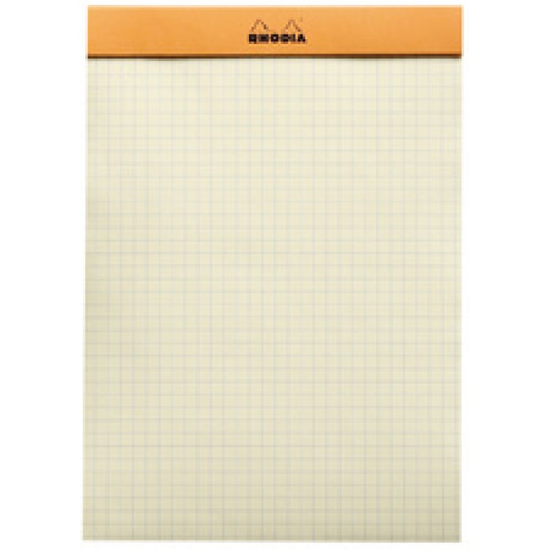 RHODIA Bloc agrafé No. 16 Yellow, format A5, quadrillé