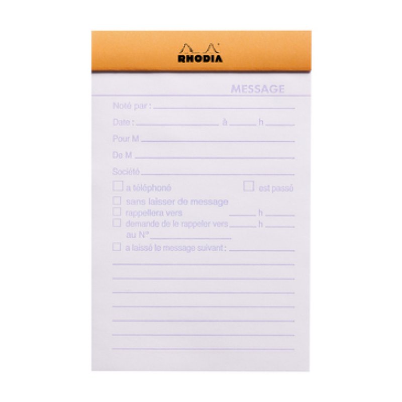 Rhodia N°140 bloc-notes 80 feuilles Orange, Blanc