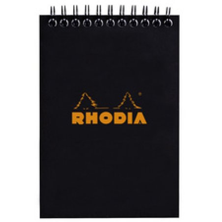 RHODIA Bloc spiralé No. 13, format A6, quadrillé 5x5, noir