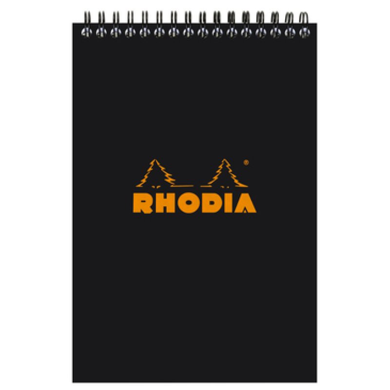 RHODIA Bloc spiralé No. 16, format A5, quadrillé 5x5, noir