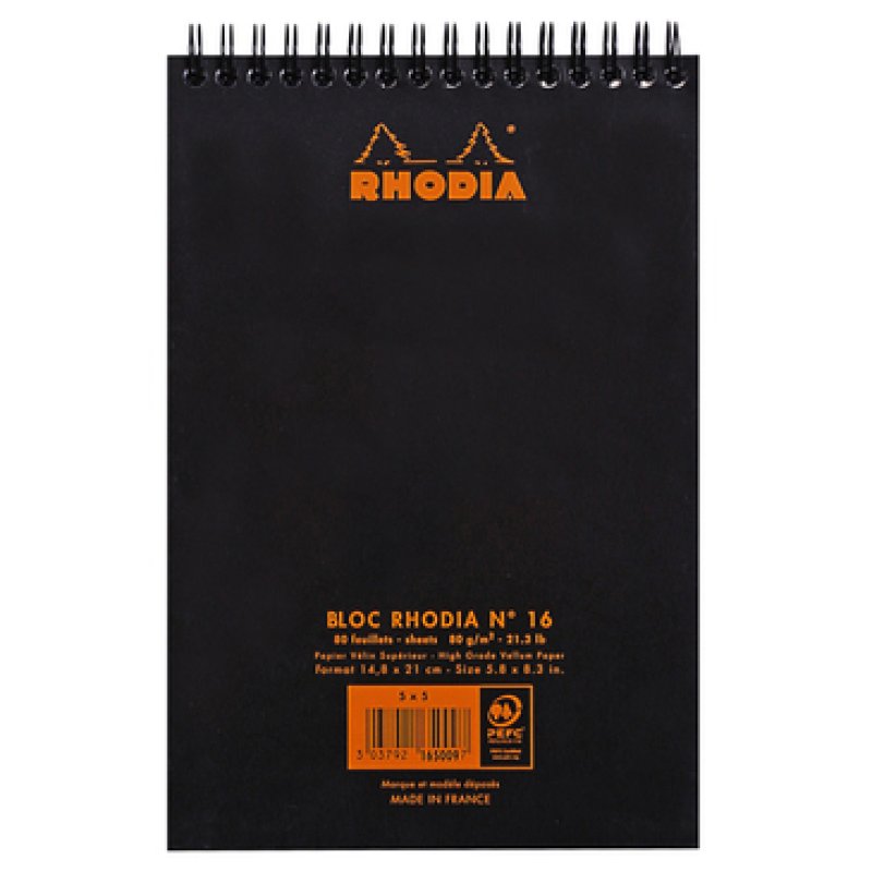 Rhodia 165009C writing notebook A5 80 sheets Black