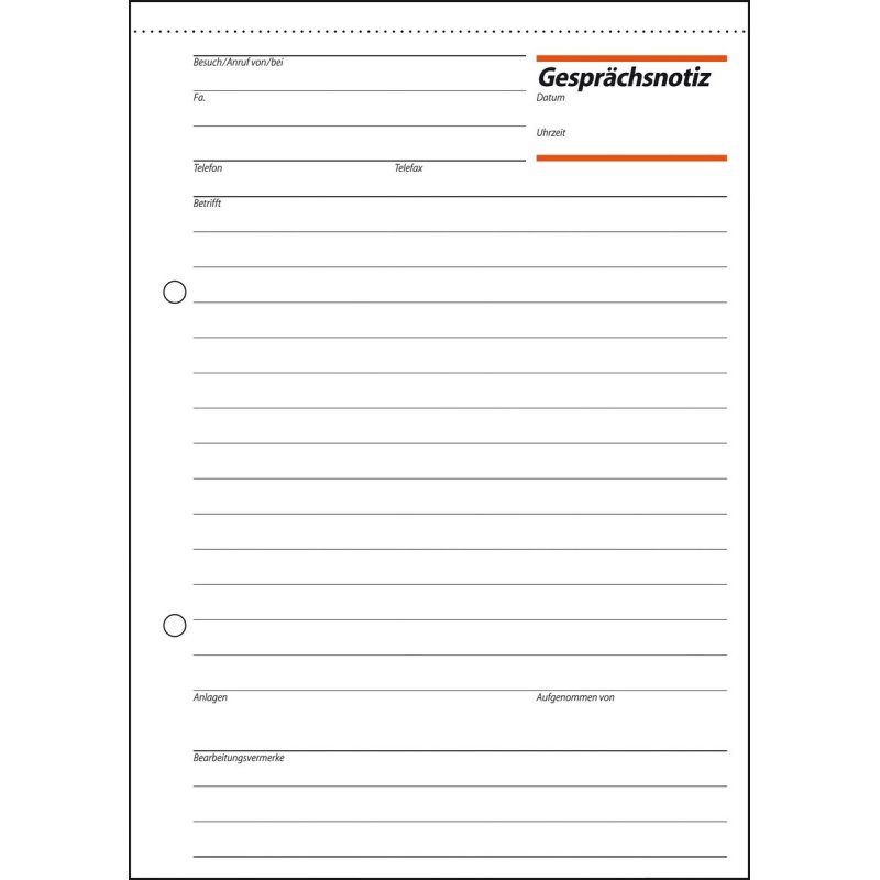 sigel Gesprächsnotizblock "Gesprächsnotiz", A5, 50 Blatt