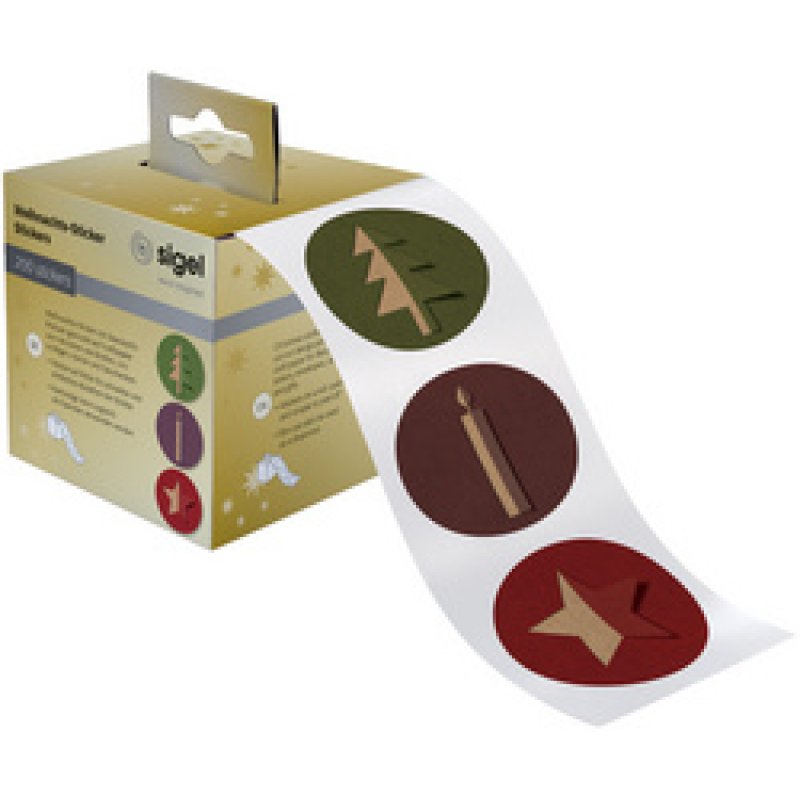 sigel Sticker de Noël "Cut-out style", en rouleau