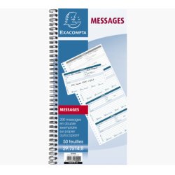 EXACOMPTA Carnet de messages téléphone, spiralé