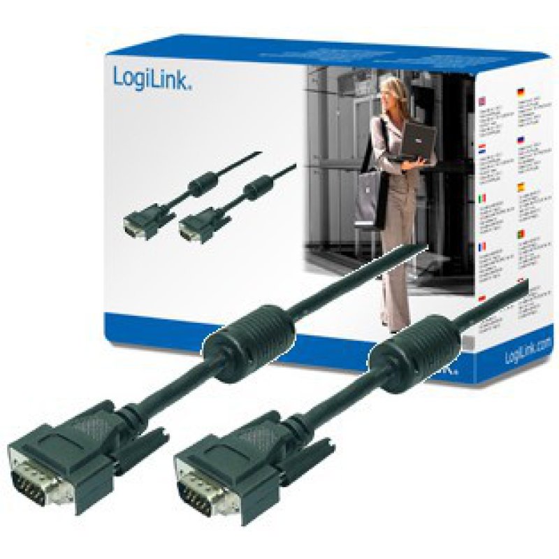 LogiLink 20m VGA M/M câble VGA VGA (D-Sub) Noir