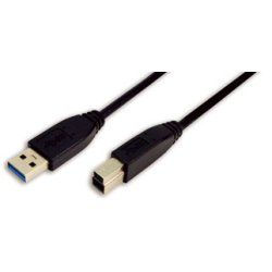 LogiLink 1m USB 3.0 USB cable USB 3.2 Gen 1 (3.1 Gen 1) USB A USB B Black