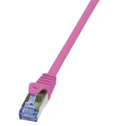 LogiLink Câble Patch, Cat. 6A, S/FTP, 7,5 m, rose