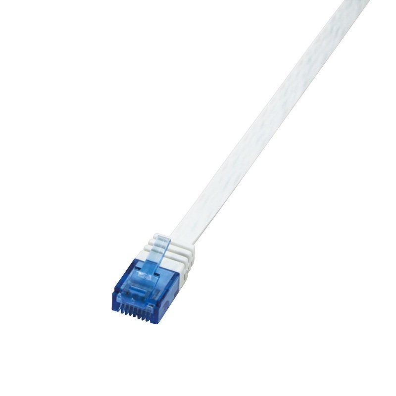 LogiLink Câble patch plat U/UTP, Cat. 6, 15,0 m, blanc