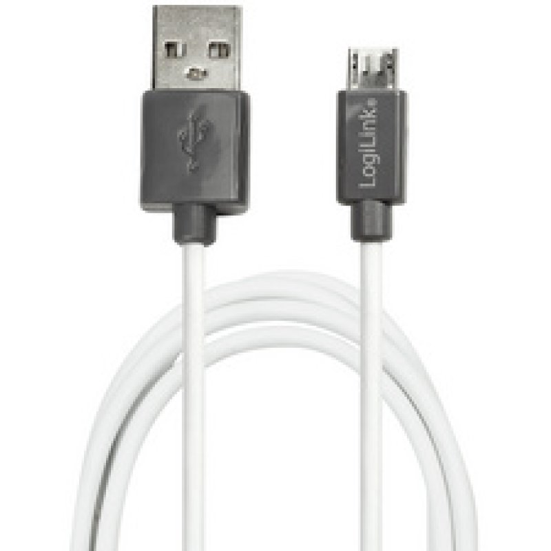 LogiLink Câble USB 2.0, USB A - micro USB B mâle, 1,8 m