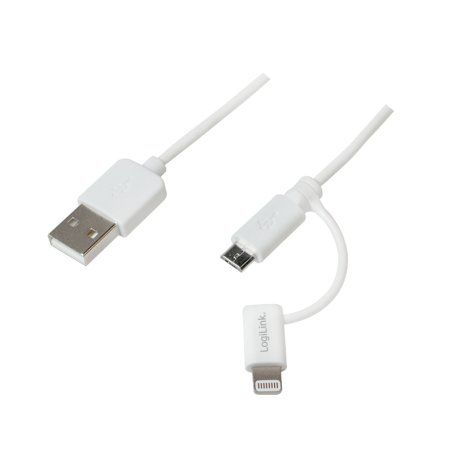 LogiLink CU0118 câble USB 1 m Micro-USB A USB A Blanc