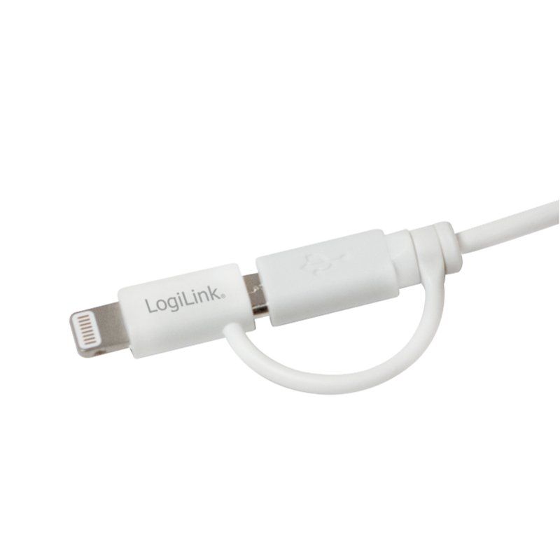 LogiLink CU0118 USB cable 1 m Micro-USB A USB A White