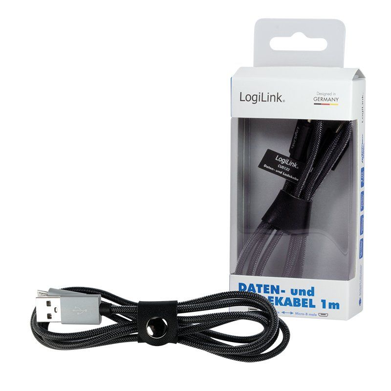 LogiLink Câble de charge & données, USB-micro USB mâle, 1,0m