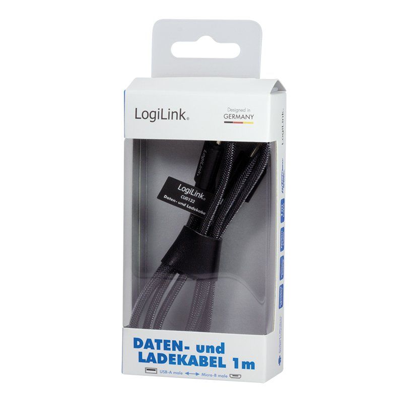 LogiLink CU0132 câble USB USB 2.0 1 m USB A Micro-USB A Gris
