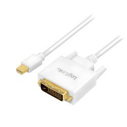 LogiLink CV0138 video cable adapter 3 m Mini DisplayPort DVI White
