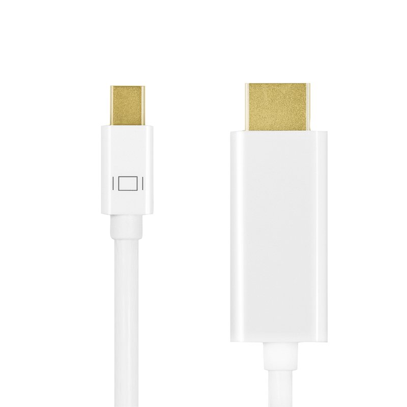 LogiLink Câble Mini DisplayPort - HDMI, 4K, 2,0 m, blanc