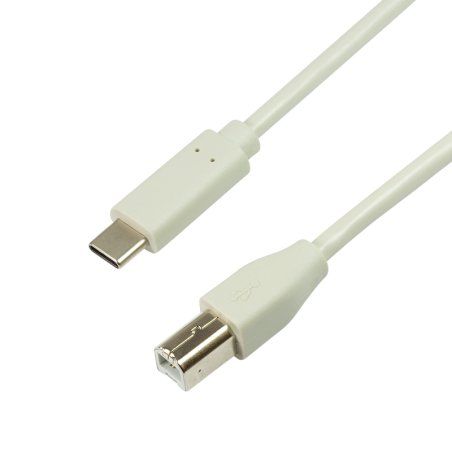 LogiLink Câble USB 2.0, USB-C - USB-B mâle, 1,0 m, gris