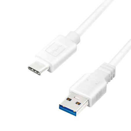 LogiLink Câble USB 3.2, USB-A - USB-C, 0,15 m, blanc