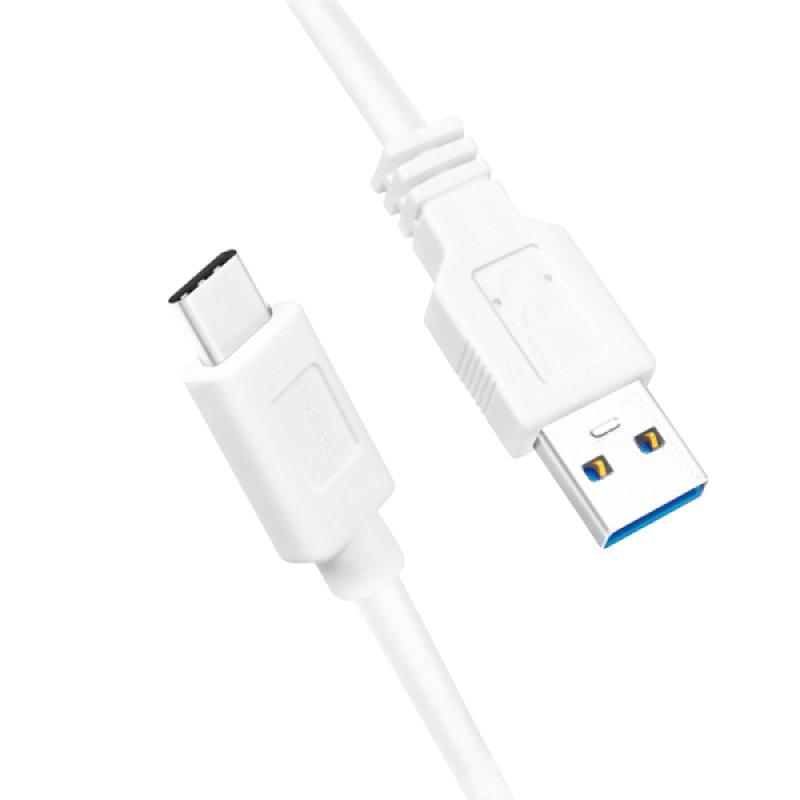 LogiLink Câble USB 3.2, USB-A - USB-C, 0,15 m, blanc