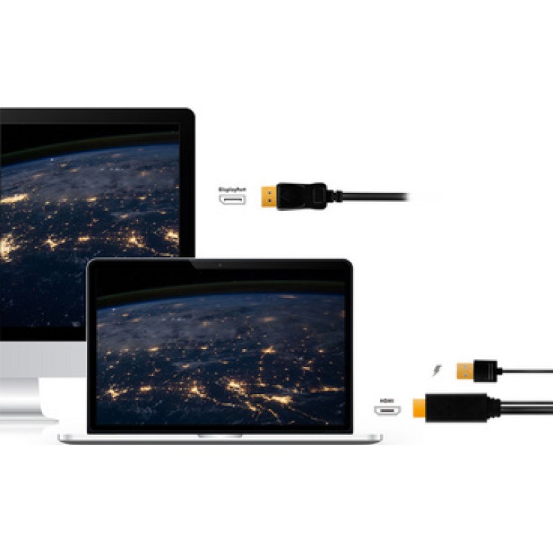 LogiLink Câble HDMI, connecteur HDMI-A USB-A - DisplayPort