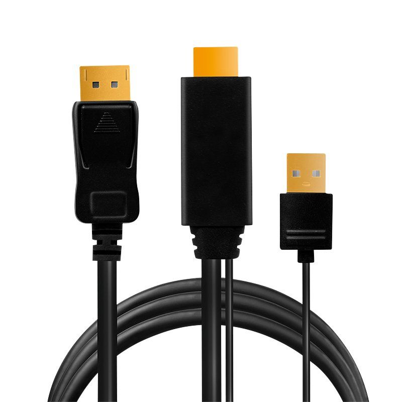 LogiLink CH0091 câble vidéo et adaptateur 2 m HDMI USB Type-A DisplayPort Noir