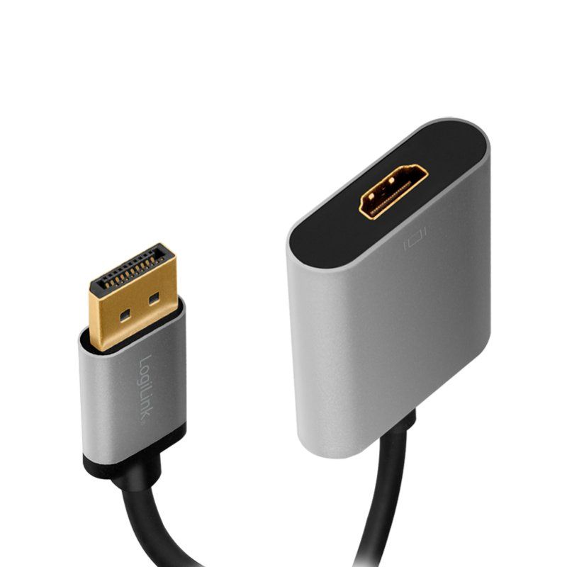 LogiLink CDA0108 câble vidéo et adaptateur 0,15 m DisplayPort HDMI Noir, Gris