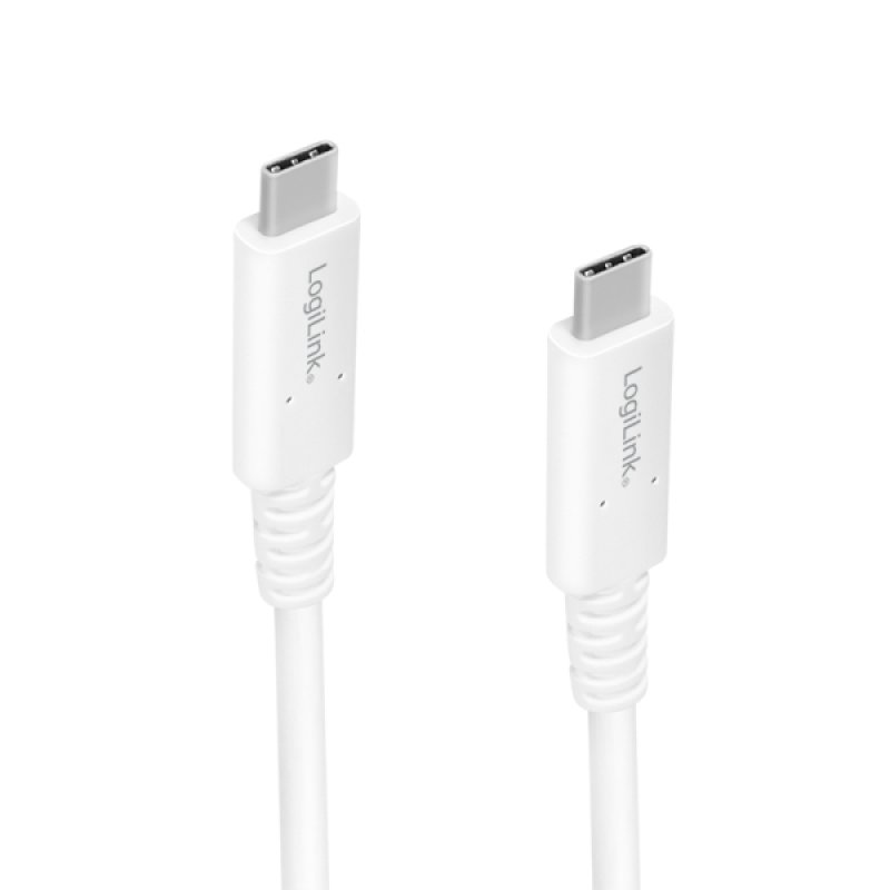 LogiLink CU0180 câble USB 0,8 m USB C Blanc