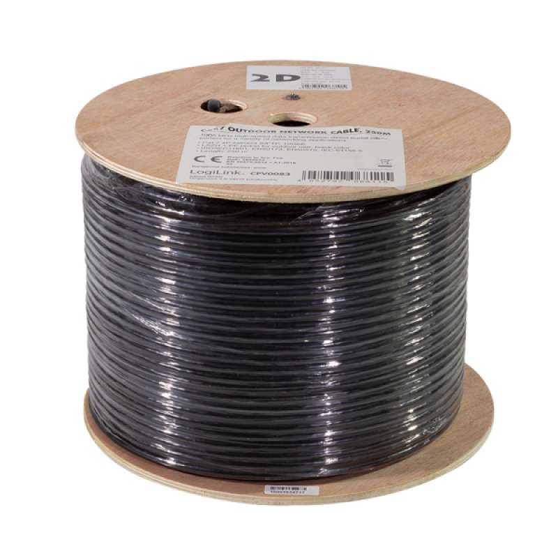 LogiLink CPV0083 câble de réseau Noir 250 m Cat7 S/FTP (S-STP)