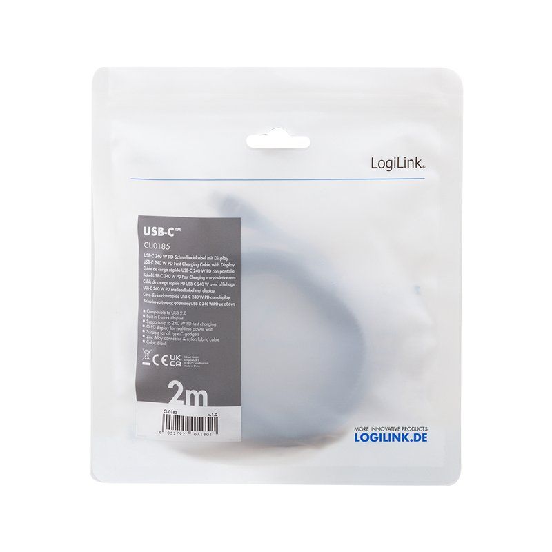 LogiLink CU0185 câble USB USB 2.0 2 m USB C Noir