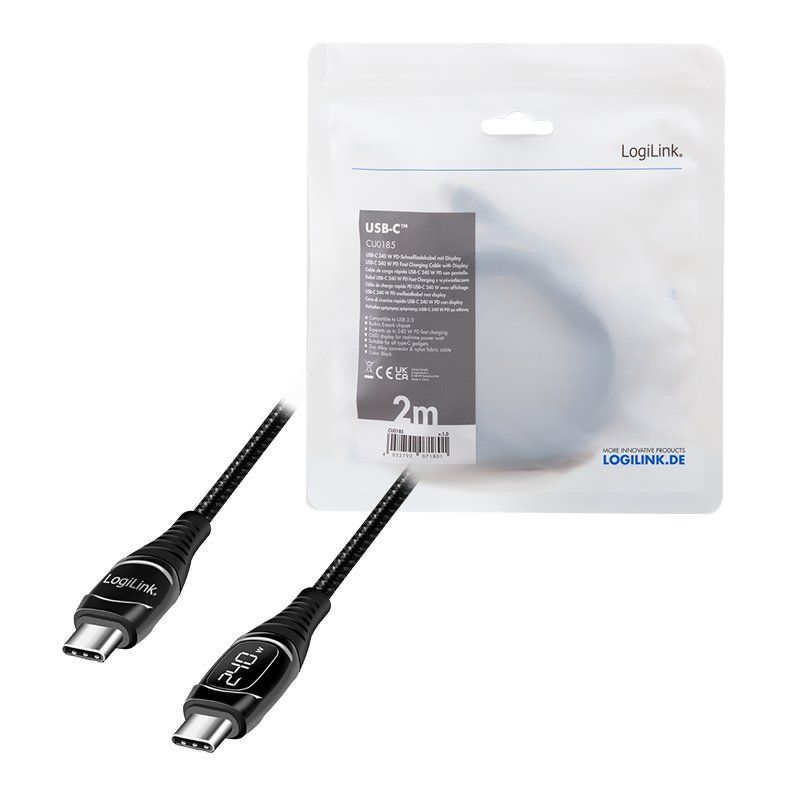 LogiLink CU0185 USB cable USB 2.0 2 m USB C Black