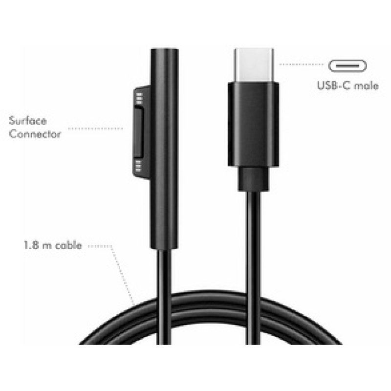 LogiLink PA0342 - Sync- & Ladekabel USB-C zu Surface Stecker 1.8 m