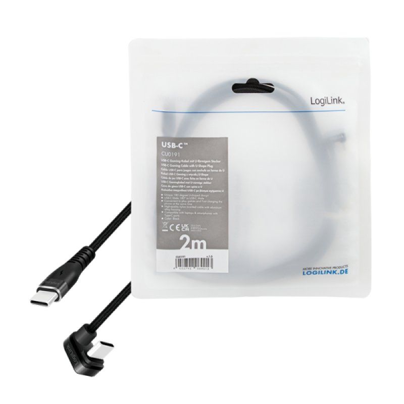 LogiLink CU0191 USB cable USB 2.0 2 m USB C Black