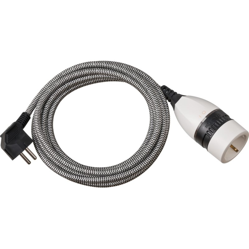 Brennenstuhl 1161830020 power cable Black, White 5 m Power plug type E Power plug type F