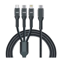 IWH Câble de charge 3 en 1, USB-A-Lightning/Micro USB/USB-C