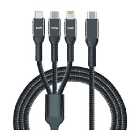 IWH Câble de charge 3 en 1, USB-A-Lightning/Micro USB/USB-C