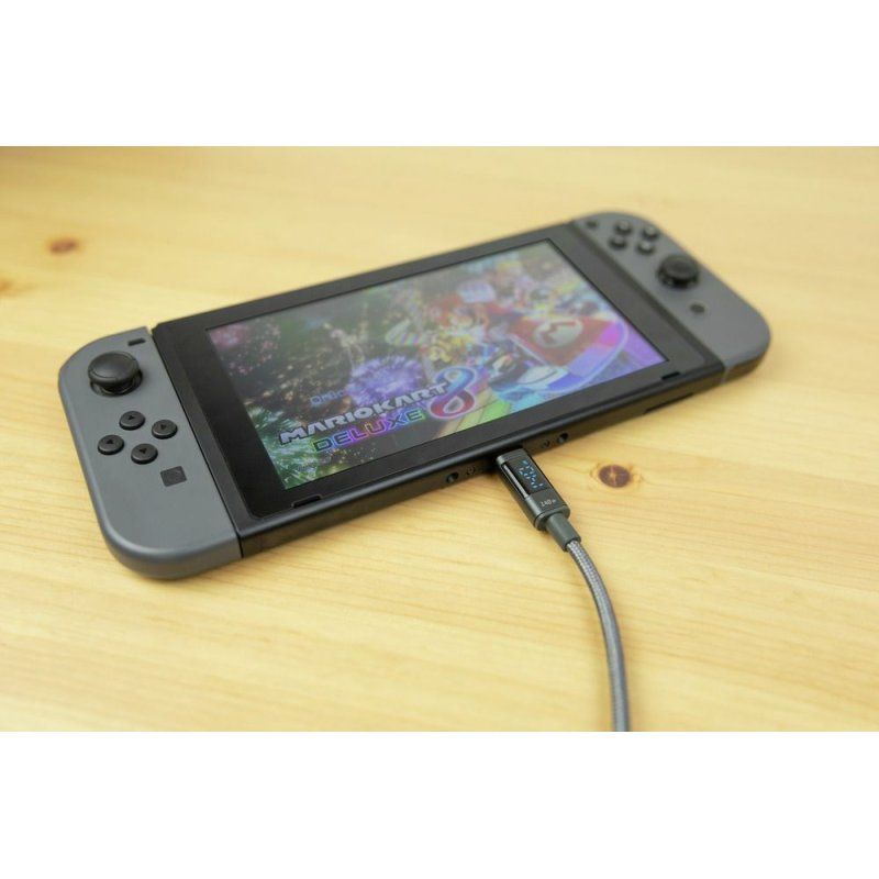 ANSMANN Câble données & charge avec écran, anthracite, 2,0 m