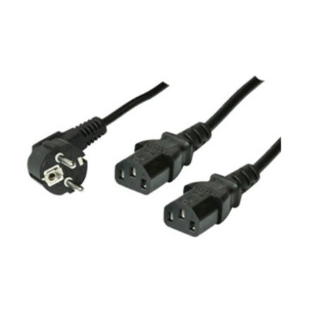 shiverpeaks Type F/2 x C13 1.8m Black Power plug type F 2 x C13 coupler