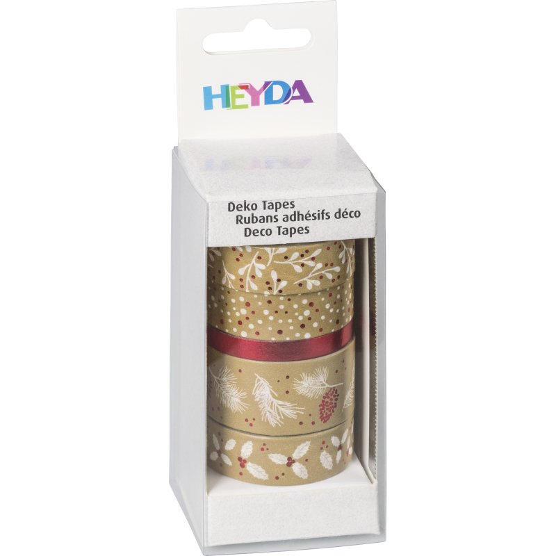 HEYDA Ruban adhésif décoratif Nature, rouge / blanc