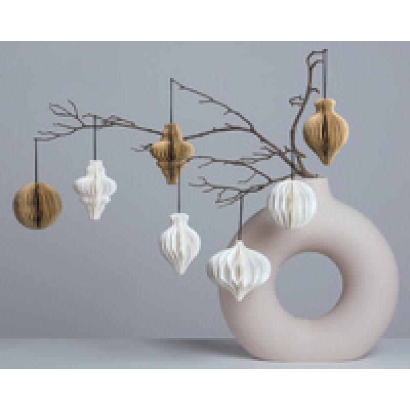 HEYDA Set décoration "Balle en nid d'abeille", naturel