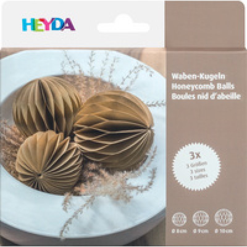 HEYDA Set décoration "Balle en nid d'abeille", vert foncé