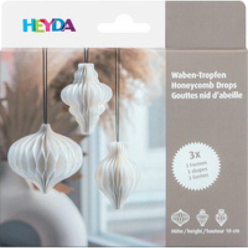 HEYDA Set décoration "Goutte en nid d'abeille", blanc