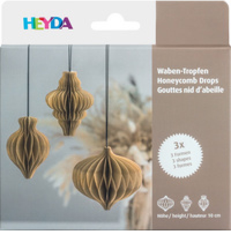 HEYDA Set décoration "Goutte en nid d'abeille", rouge