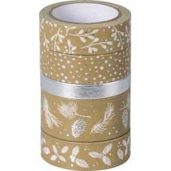 HEYDA 203584528 craft tape 5 m Natural, Silver, White