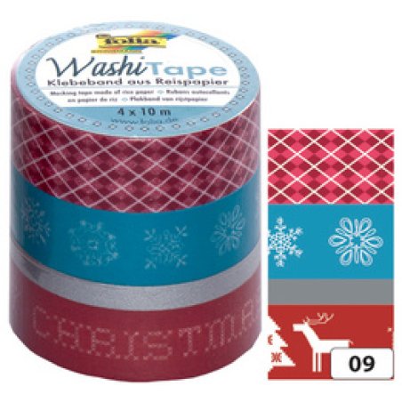 folia Rubans autocollants déco Washi-Tape NOEL RETRO,